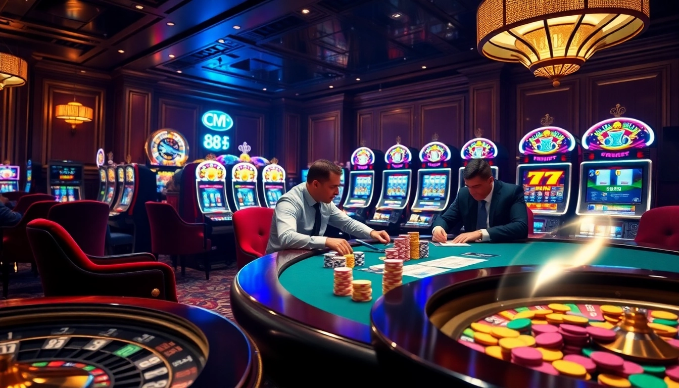 Experience high-stakes excitement at CM88 com with vibrant casino tables and engaging players.