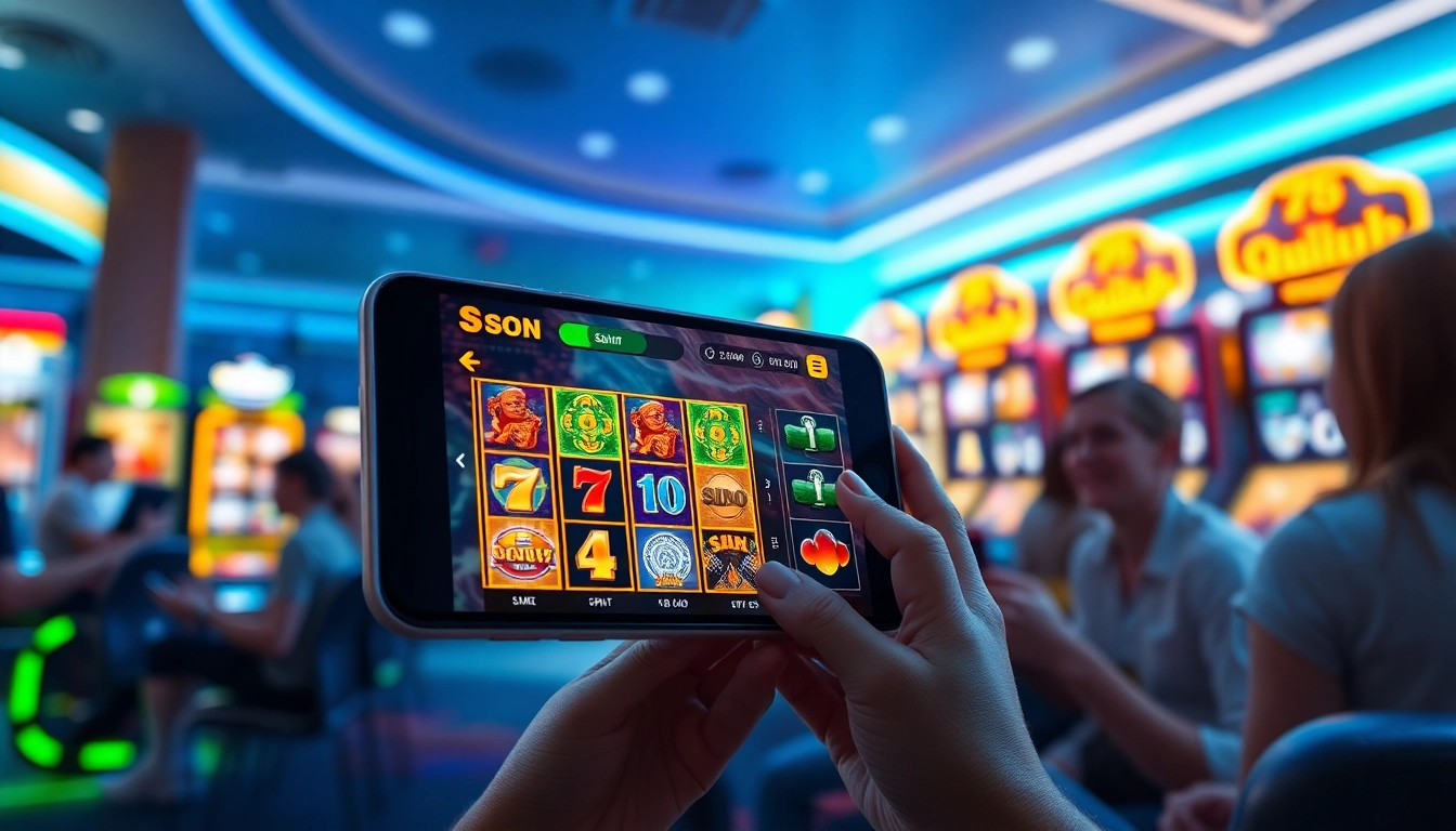 Exciting online gaming experience at Sonclub with vibrant slot games and happy players.