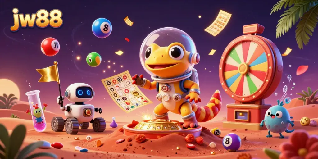 Experience thrilling games at jw88 with a vibrant casino scene featuring dynamic action elements.