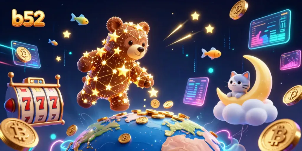 Play the exciting b52 slots as shooting star fish dance in the night sky