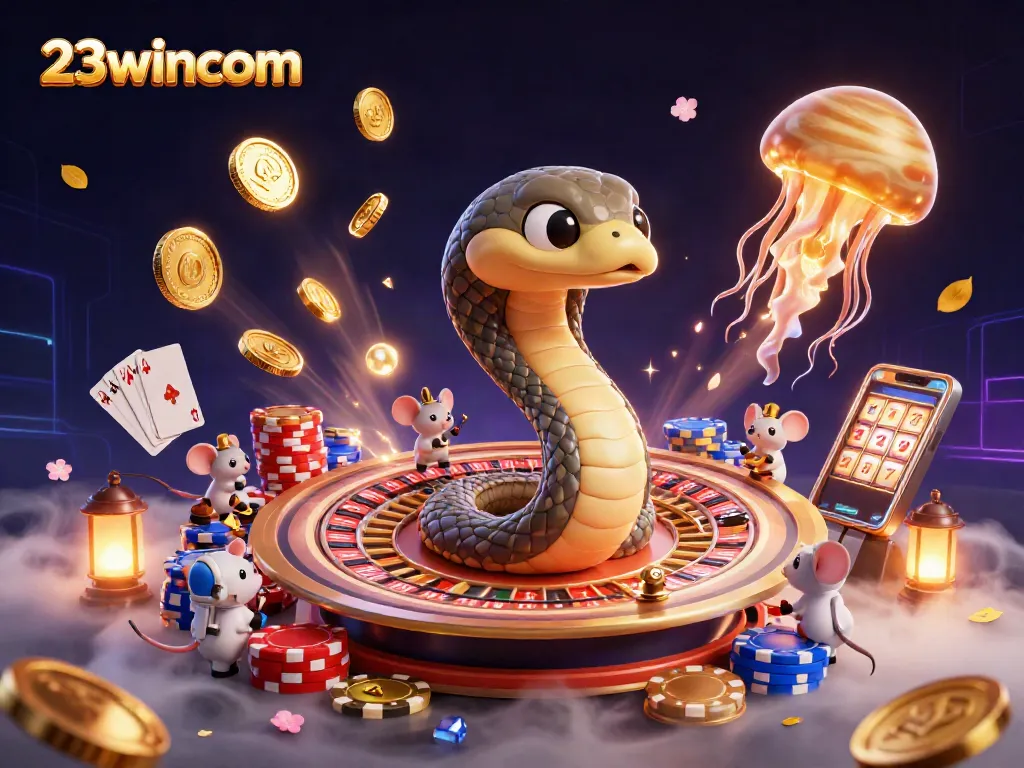 Experience thrilling gaming with 23wincom as astronaut mice bet on a cosmic roulette wheel.