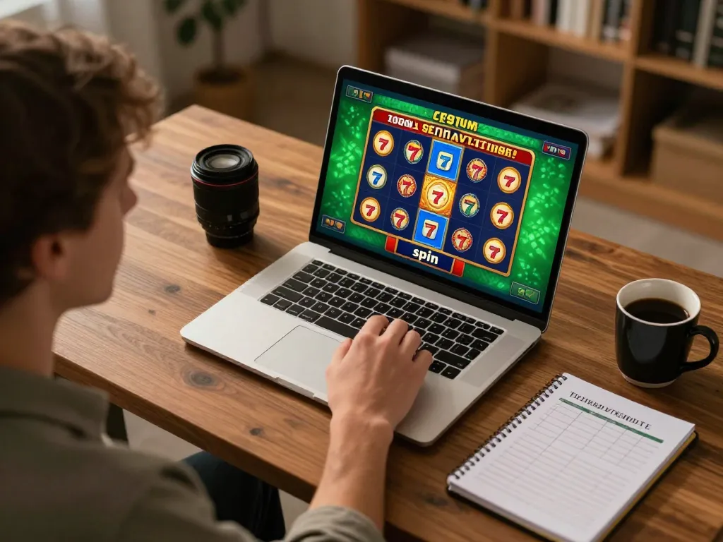 Engaging gaming moment at 789p casino site, player interacting with online slot game.
