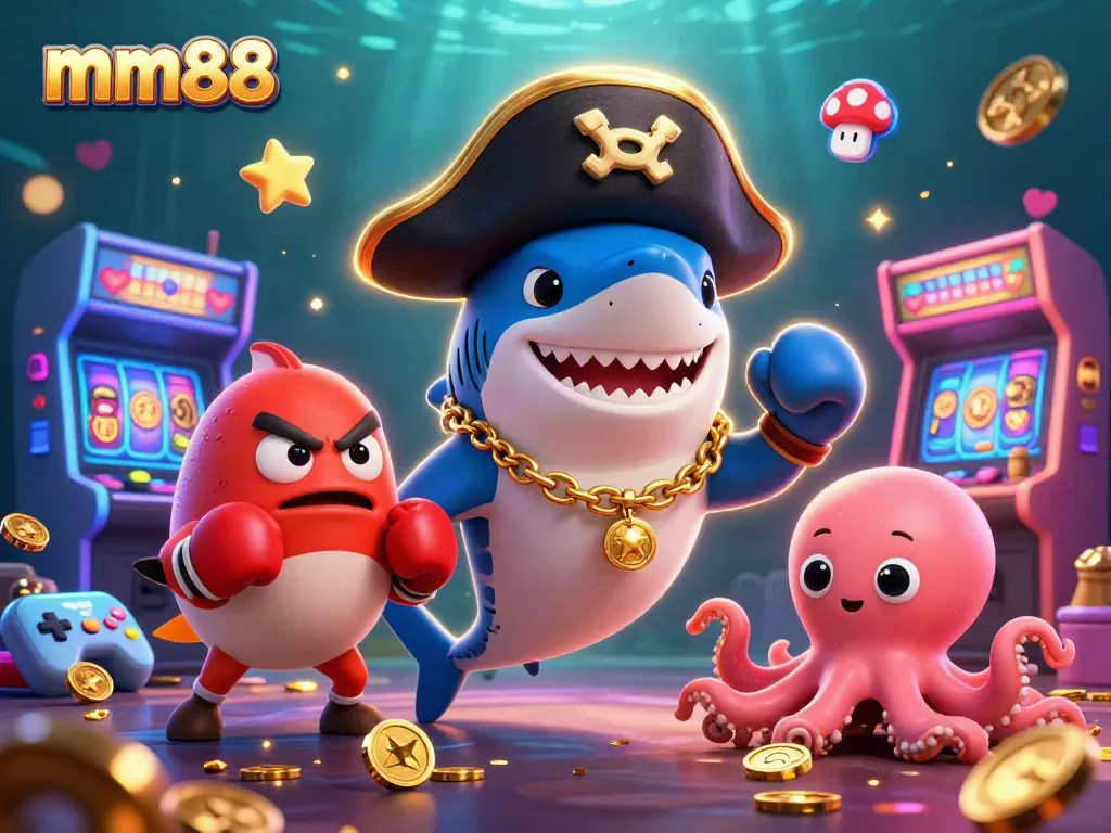 Engage in exhilarating games with mm88, featuring thrilling characters in a vibrant casino adventure.