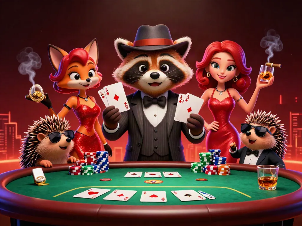tinsoikeo players celebrating a royal flush at a vibrant poker table, showcasing strategic betting excitement