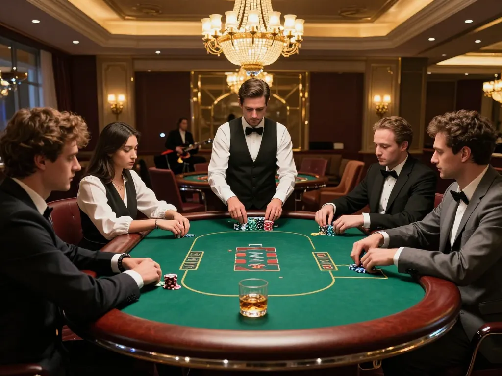 High-stakes poker action at SHBET with players making strategic bets in a luxurious setting.
