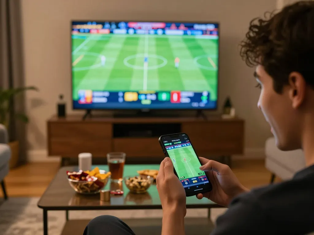 Excited player placing bets on 88vvgo app during live sports betting at home, thrilling gaming moment