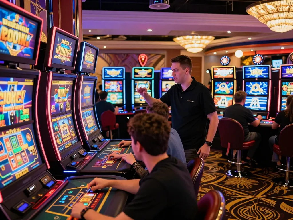 Players engaging with gem88 online casino games in a vibrant gaming environment.