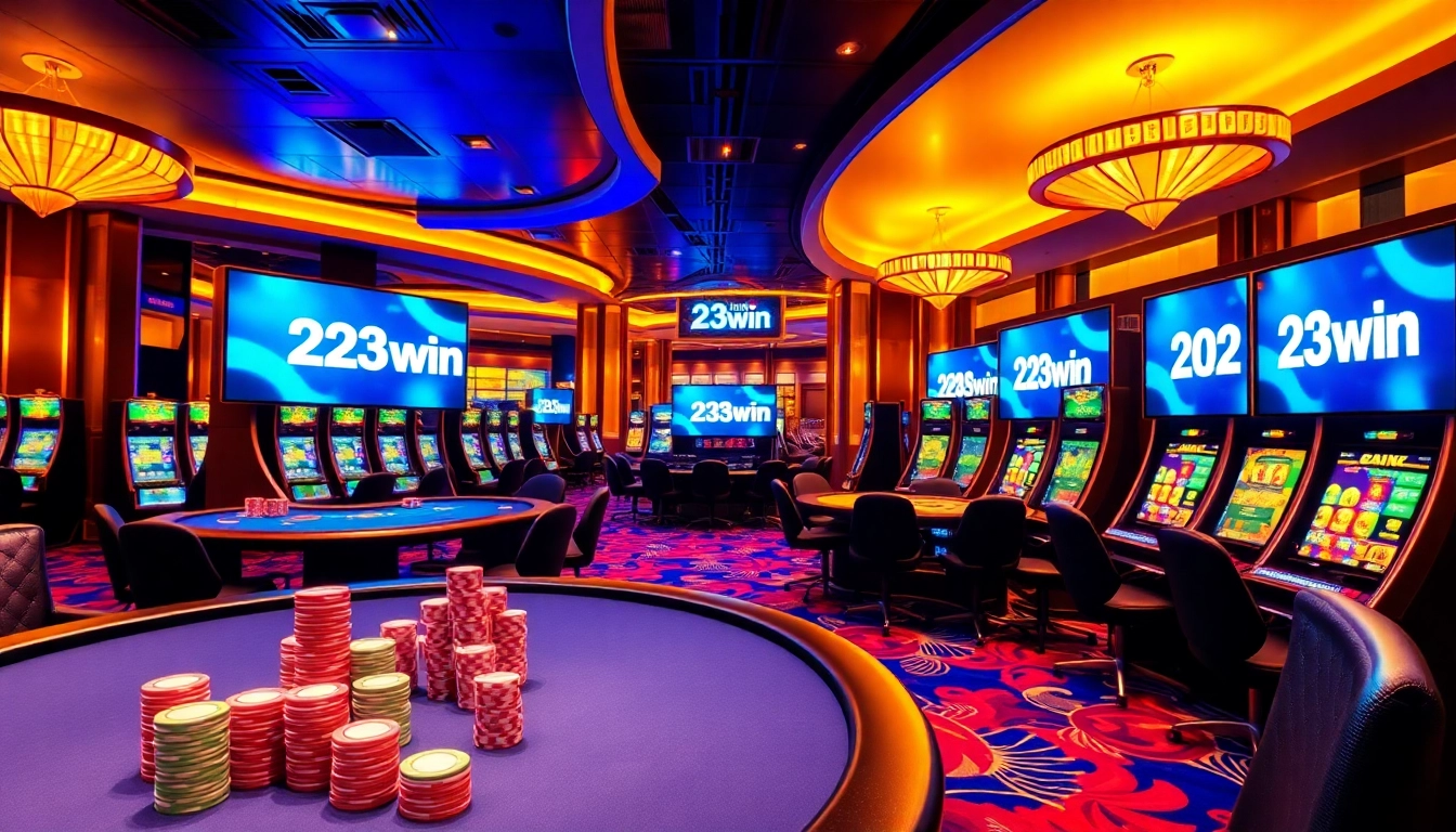 Experience high-stakes excitement at link 23win with luxurious casino visuals and vibrant betting action.