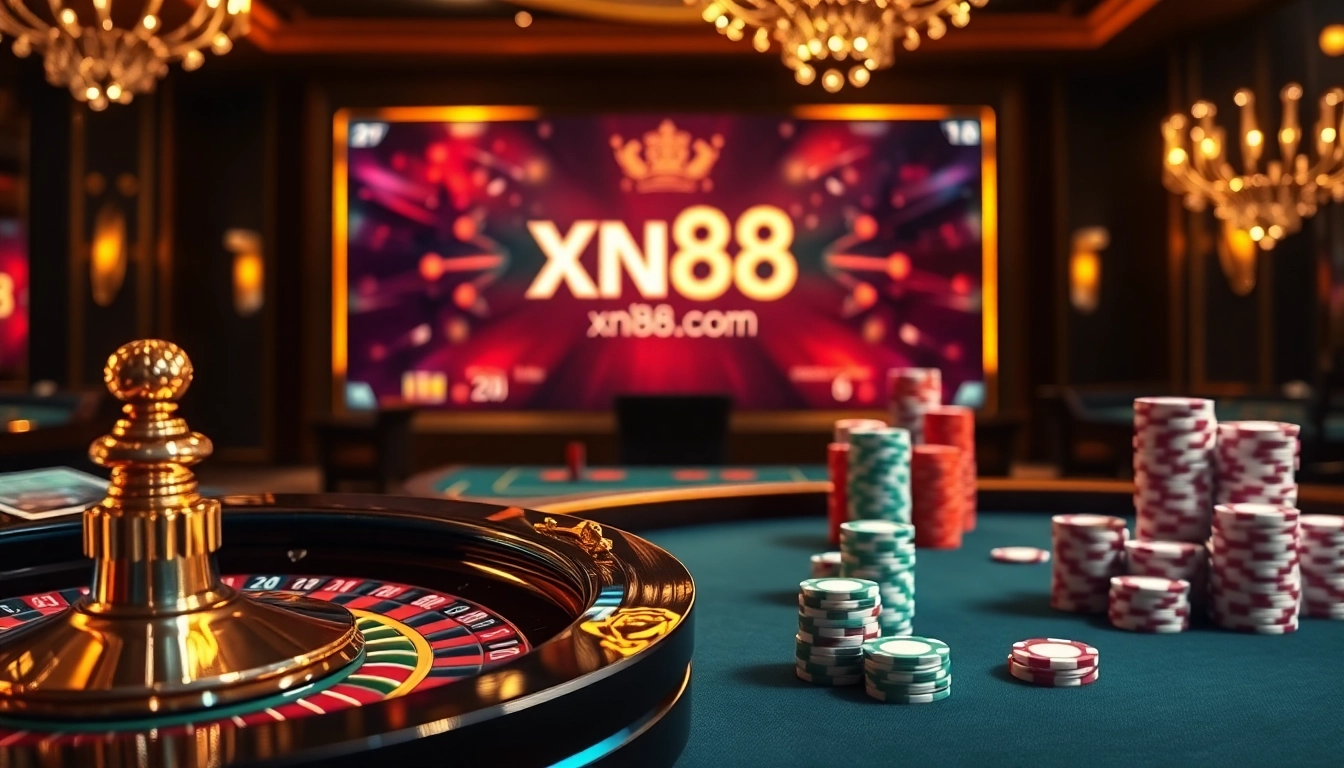 Experience the excitement of xn88 .com with players enjoying casino games and vibrant graphics.