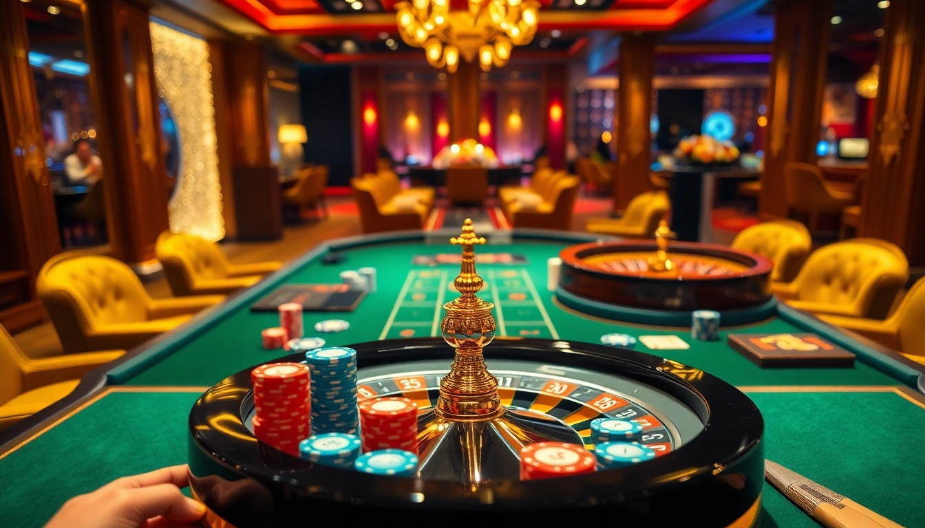 Players enjoying a thrilling game at a casino table with 88i-themed poker chips and cards.