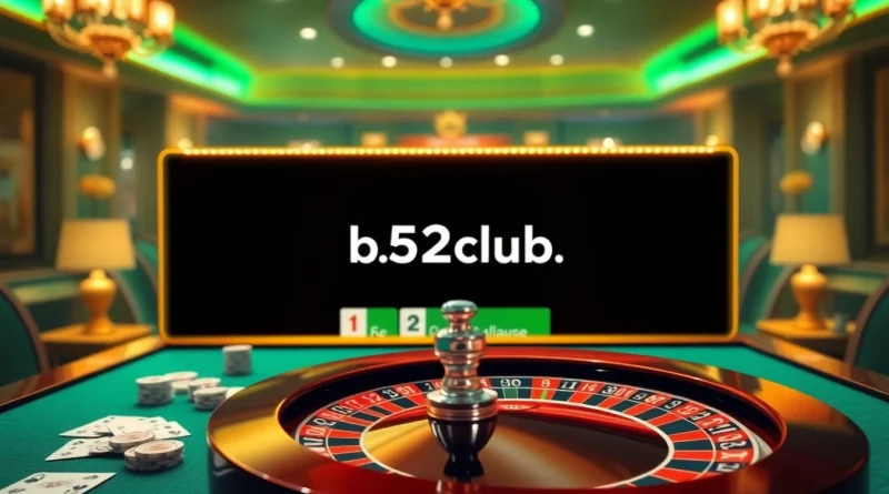 Engaging casino scene illustrating the excitement of online gambling at https://b52club.forum/ with vibrant colors and immersive digital elements.