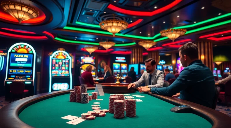 Logging into a casino website with vibrant gaming elements in the background.