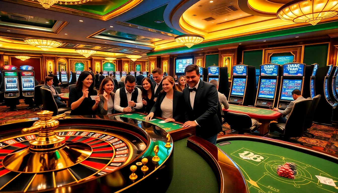 Players enjoying various games at DA88 casino, including roulette and slots.
