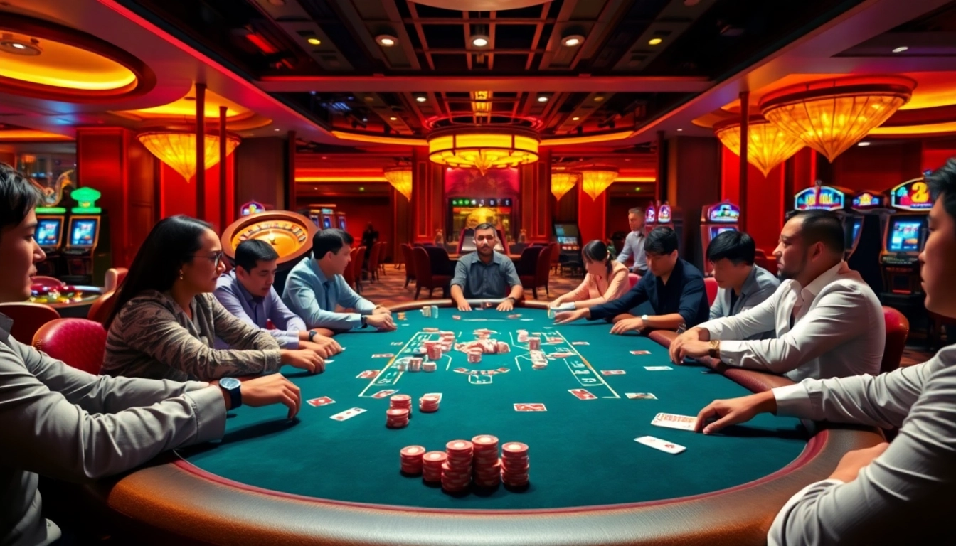 Engaged players enjoy a thrilling game of poker at ee88 .com casino.