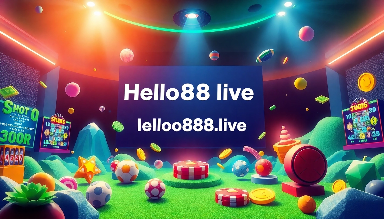 Online gaming experience at hello88win.live with vibrant casino game icons and promotional banners.