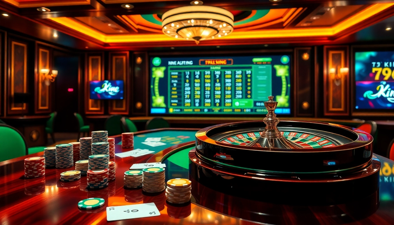 Experience thrilling gameplay at 79King with vibrant casino tables and exciting online gambling atmosphere.