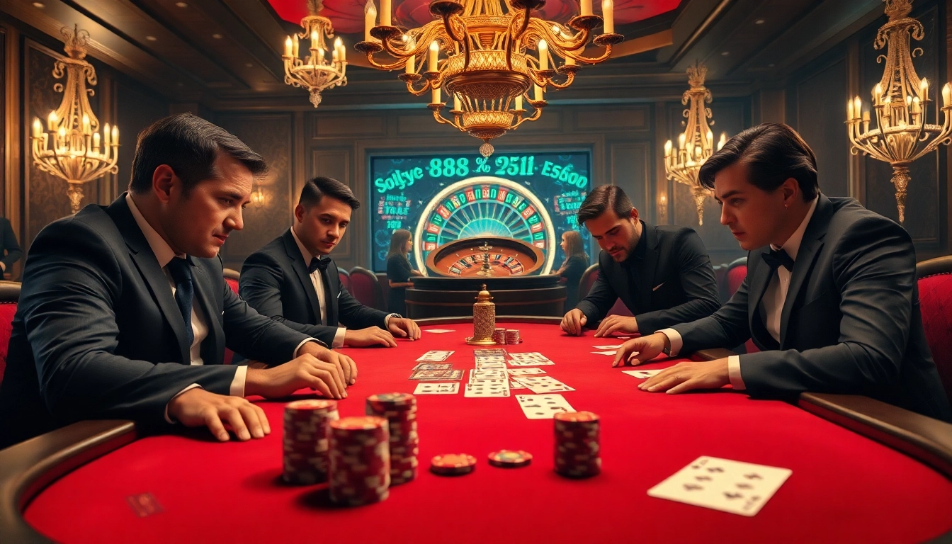 High-stakes poker action at a luxury casino featuring 88i jackpot excitement.