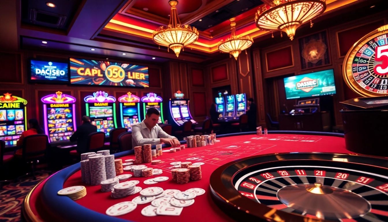 Experience the thrilling gameplay at https://da88.bot/ with vibrant casino tables and exciting slot machines.
