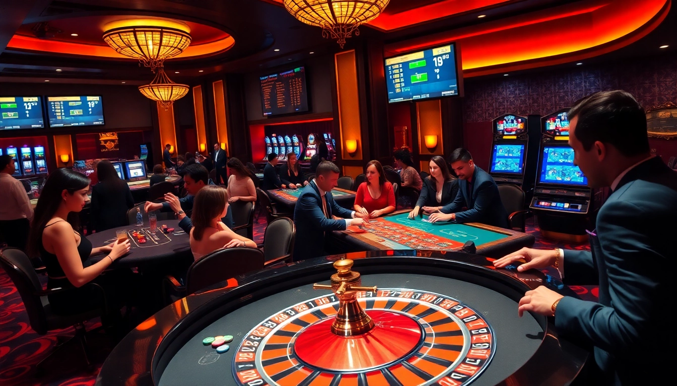 Players enjoying high-stakes games at XX88 Casino, featuring roulette and poker action.