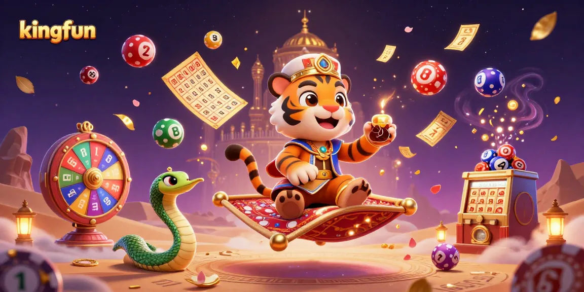 Experience gaming thrills with kingfun's vibrant cartoon scene depicting casino magic and excitement.