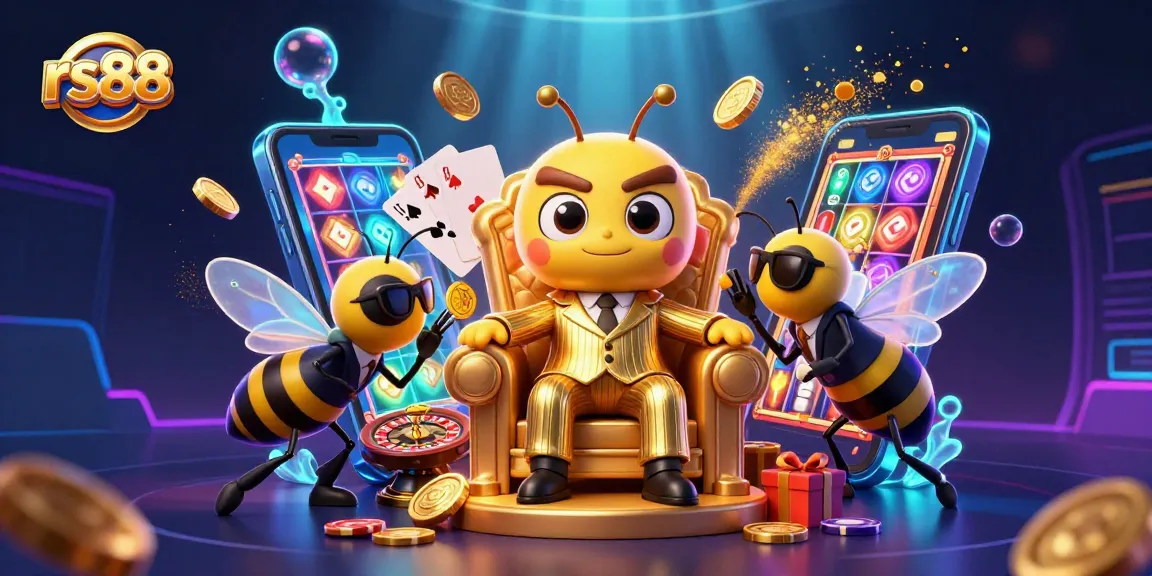 Experience the excitement of rs88 with a vibrant 3D casino illustration featuring unique characters and engaging game elements.