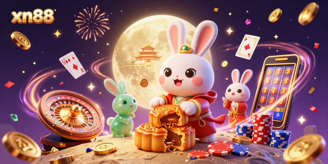 Experience xn88 with vibrant casino action featuring poker chips, rabbits, and rich rewards.