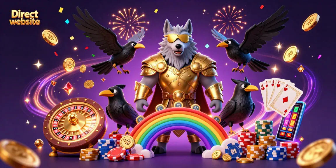 Experience thrills with the Direct website featuring Odin and his ravens amidst cascading jackpots.