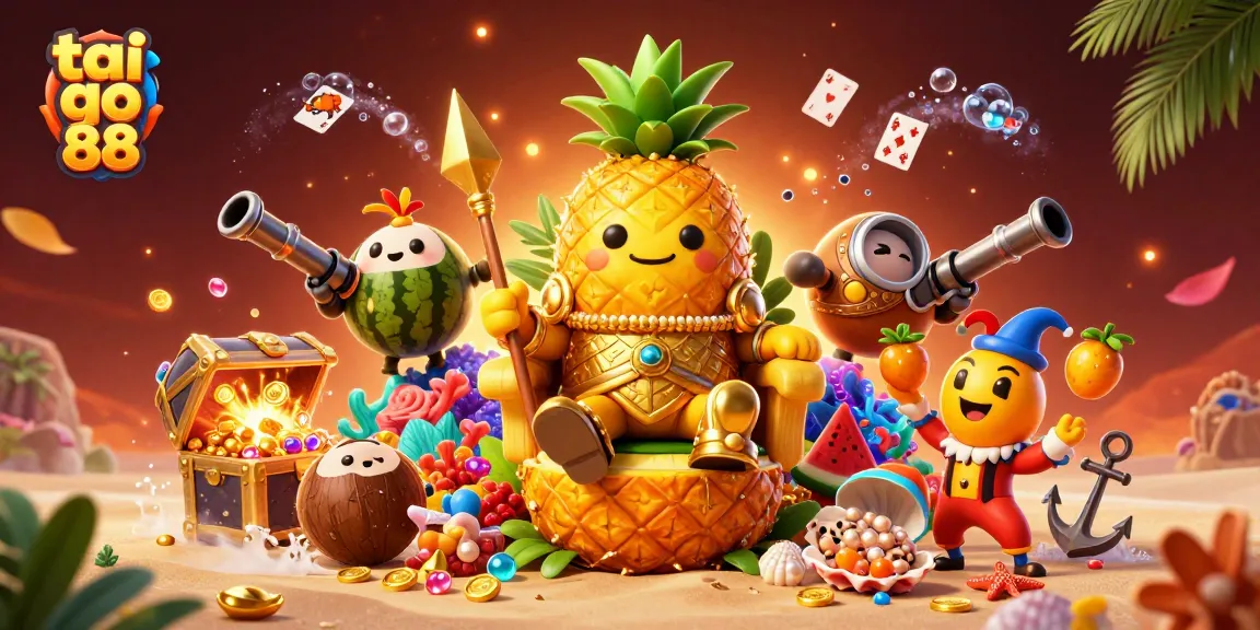 Experience the thrill of tai go 88 with vibrant 3D characters and casino elements in a dynamic scene.