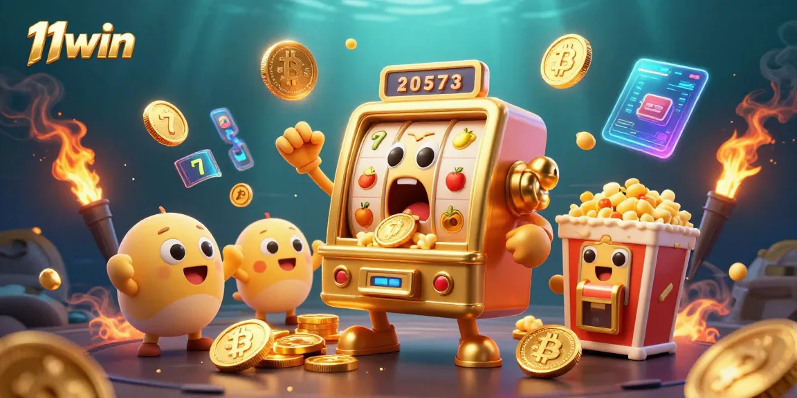 Experience the excitement of 11win with golden jackpots bursting from a slot machine!