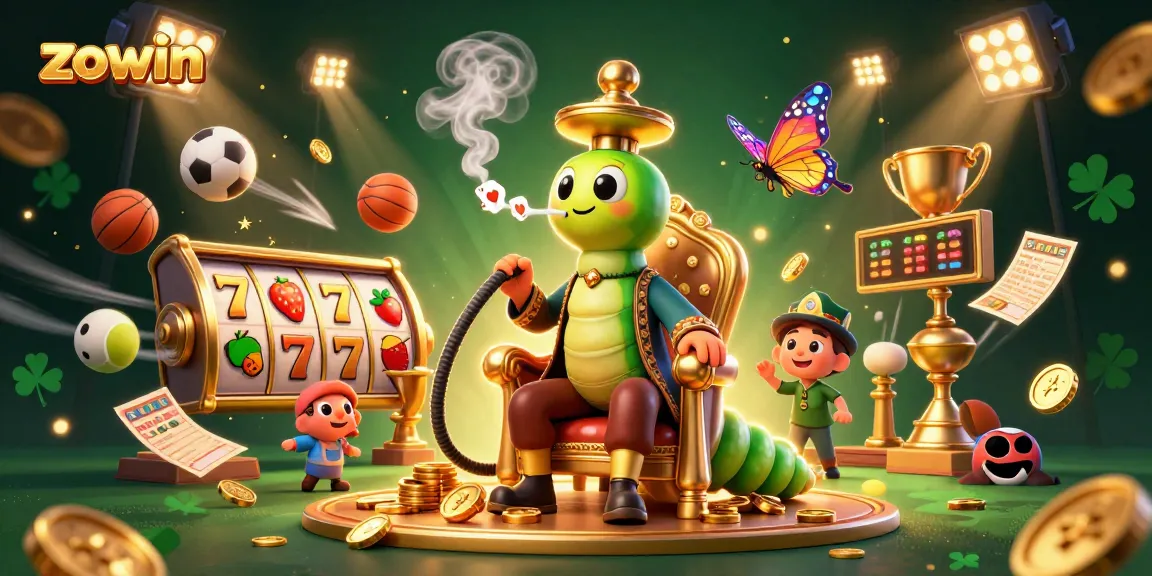 Enjoy the thrilling slots action with Zowin's vibrant casino scene featuring golden coins and dynamic gameplay.