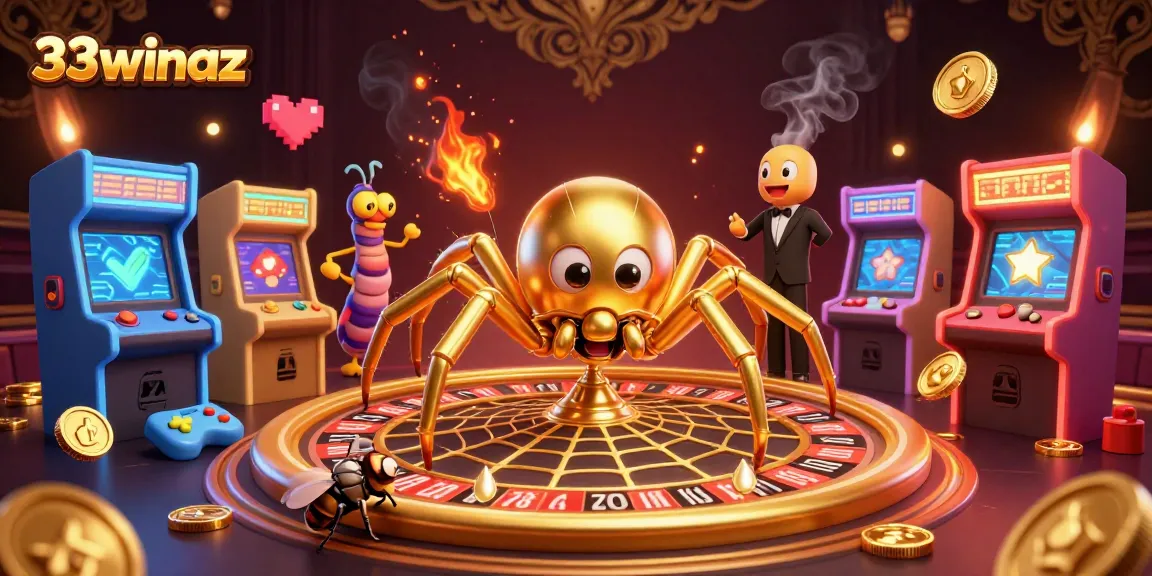 Engage in thrilling gameplay at 33winaz with an exciting roulette web spun by a golden spider.