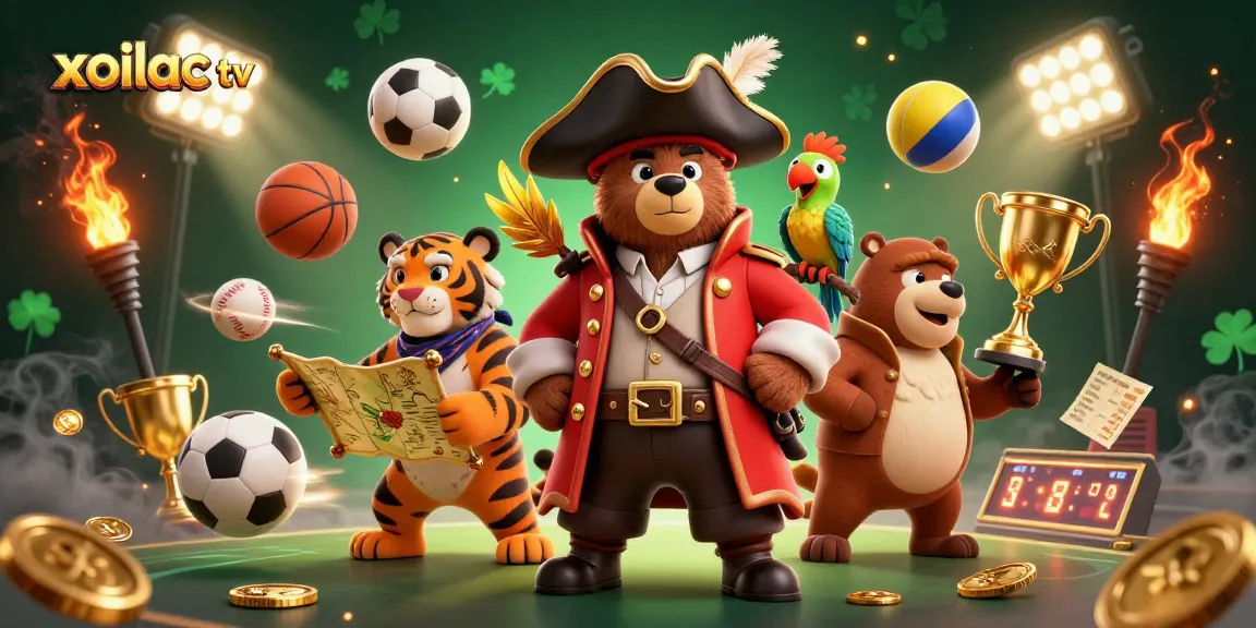Bet on exhilarating events with xoilac tv, where sports elements collide in a thrilling animated scene.
