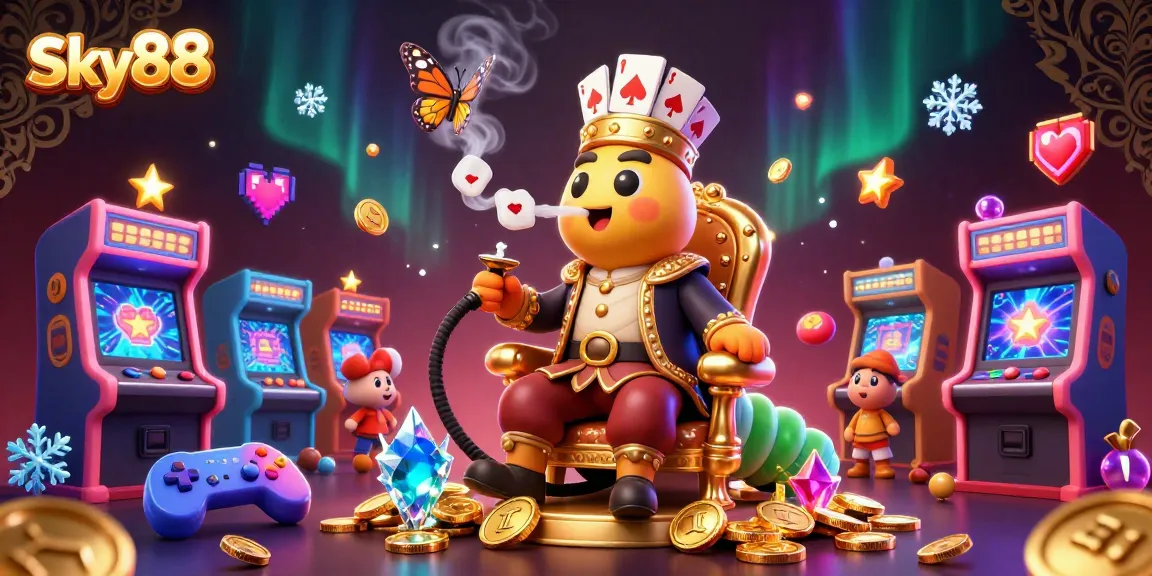 Engage with Sky88 as an enormous caterpillar hookah-master leads players through a vibrant casino adventure.
