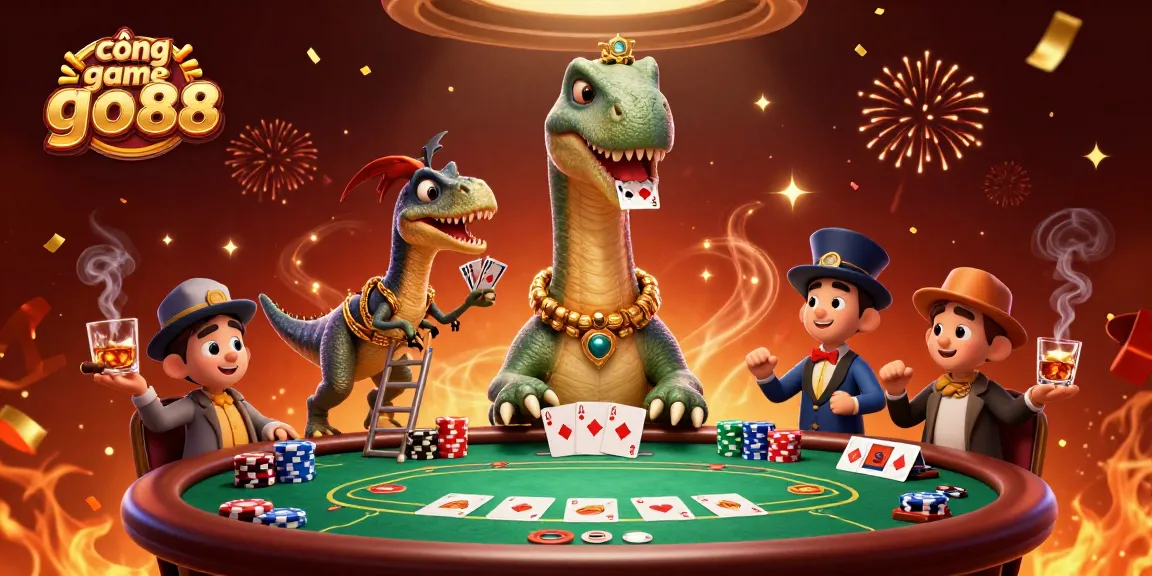Experience the thrill at cổng game go88 with a unique poker scene featuring vibrant characters and action.