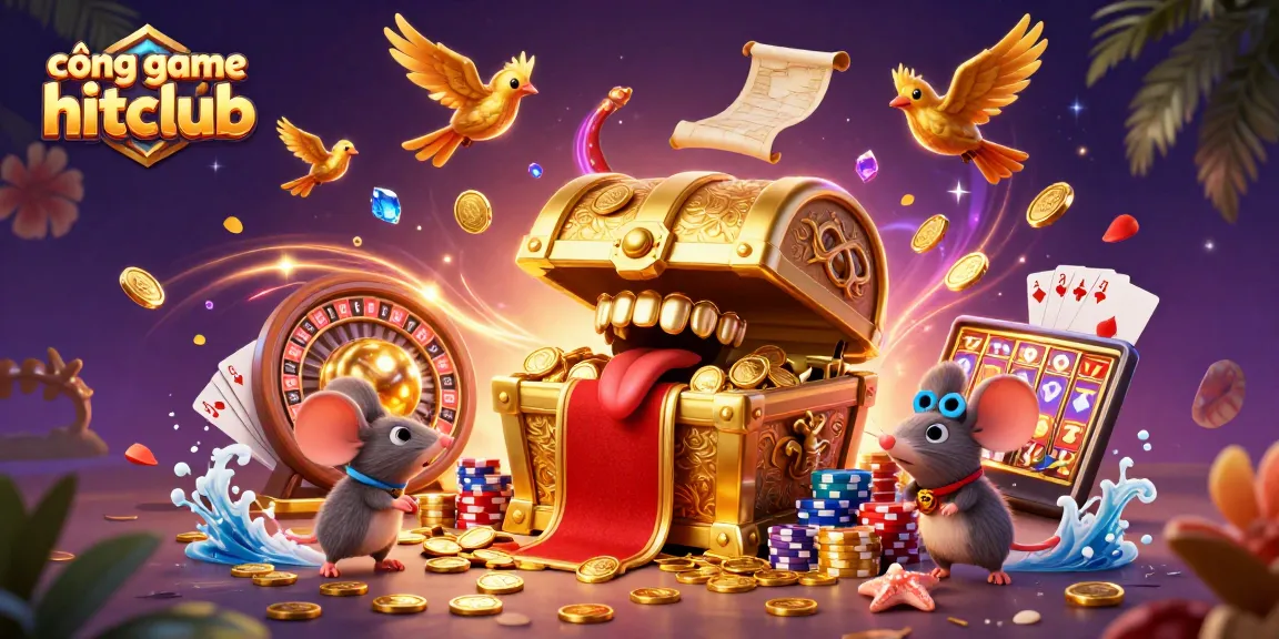 Engage in the excitement of cổng game hitclub with thrilling treasures and vibrant casino elements.