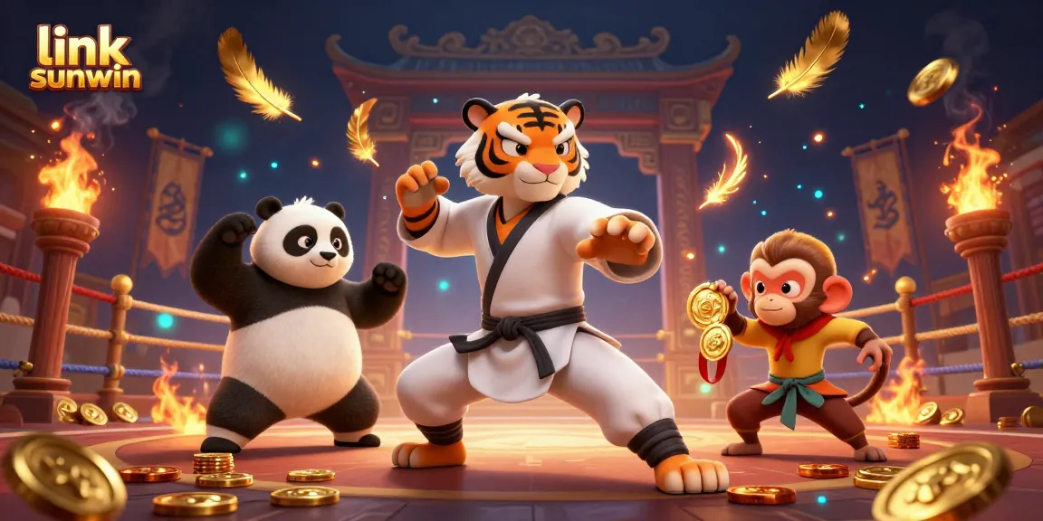 Experience the thrill of gaming with link sunwin in this vibrant casino illustration featuring playful characters.